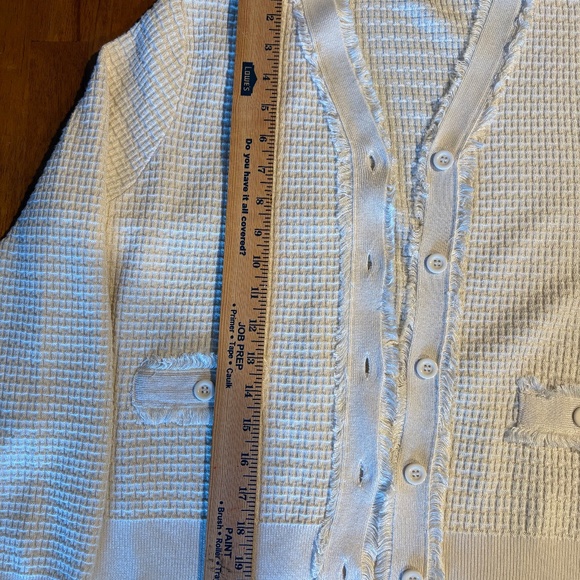 Cream Crop Cardigan, Size L, Adrianna Papell, NWOT - Picture 7 of 11